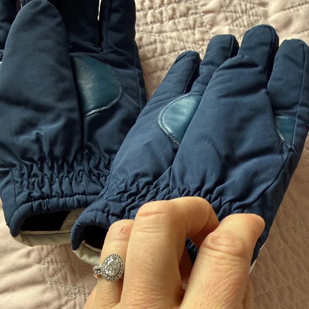 White and Blue Cityscape Gloves